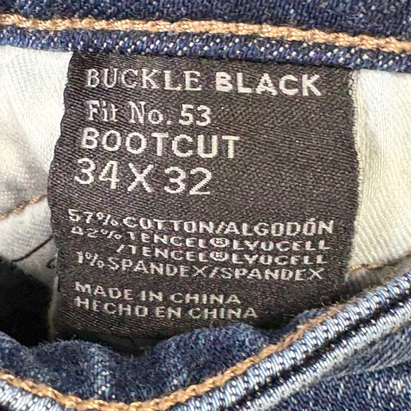 Buckle Black Fit No. 53 Bootcut Jeans Women's Size 34x32 Dark Wash Denim Pants - Picture 7 of 11